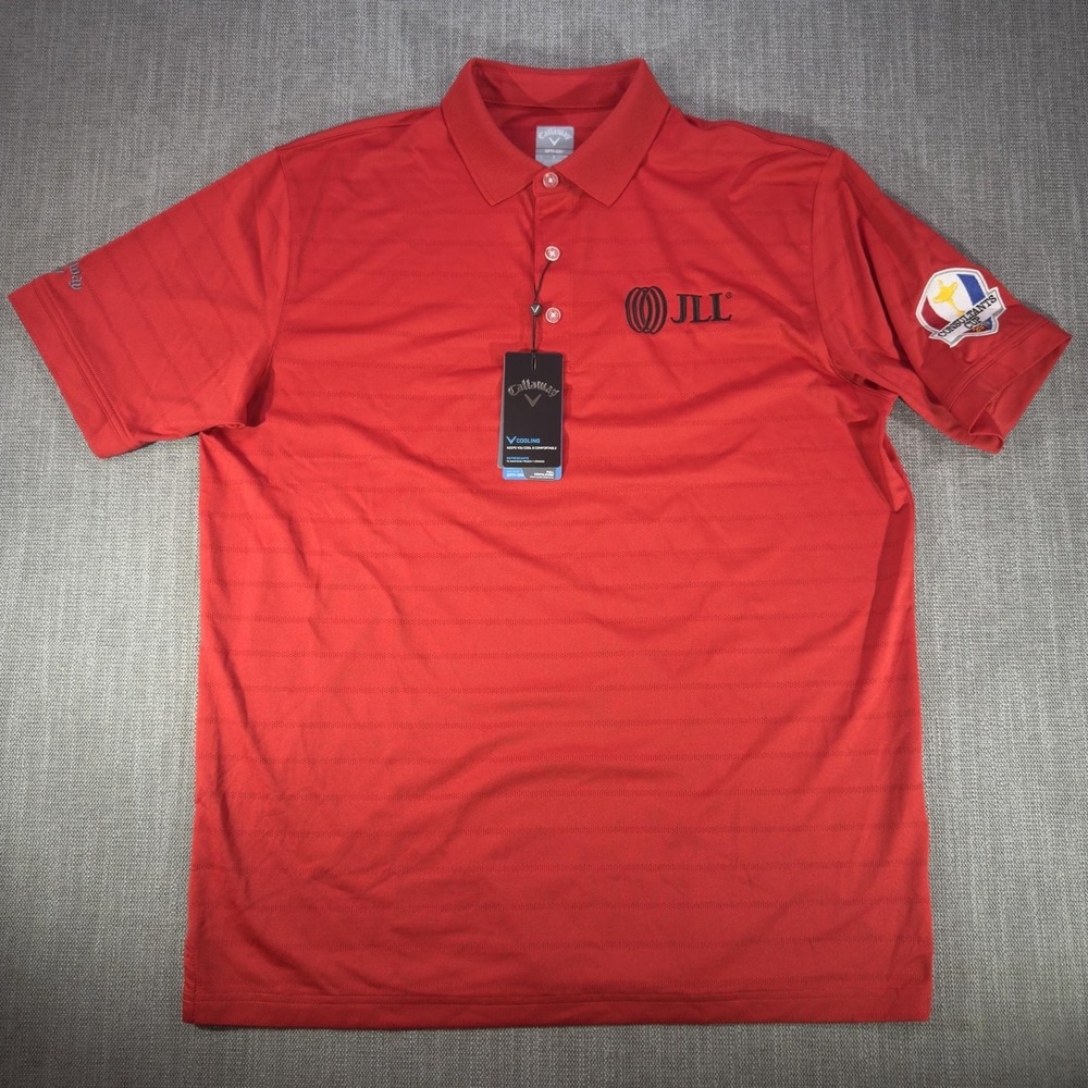 Callaway Polo Shirt Mens Large Red Opti-Dri JLL Consultants Cup Golf Performance